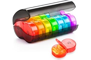 YAKLIM Weekly Pill Boxes 7 Day 2 Times a Day, Large Pill Box Organiser BPA Free, XL 7day Round Travel Pill Organiser Privacy Protection, Daily AM PM Tablet Organiser for Medication Vitamin Supplement Pot