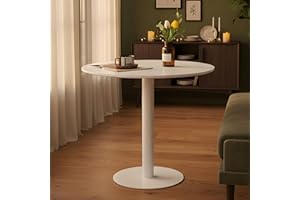 ‎BUYBYROOM buybyroom Runder Esstisch Klein Bistrotisch Rund Esszimmertisch, Als Küchentisch, Esszimmertische, Bar Tisch Rund 80 cm, Weiß