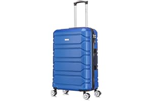 SKYLARK LUGGAGE 24" Medium Suitcase Check in Super Lightweight 4 Wheel Dual Spinner ABS Hard Shell Luggage with Built in 3-Digit Combination Lock for 15 to 20kg 65 Litre