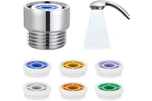 ASTER Ogranicznik przepływu do głowicy prysznicowej 1,5/1,8/2,0/2,5/3,0 GPM, reduktor przepływu prysznica, adapter oszczędzający wodę do stałej głowicy prysznicowej i prysznica