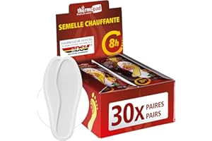THERMOPAD Semelles chauffantes S-XXL: 30 Pairs de chaufferettes pour jusqu'à 8 Heures de Chaleur - pour Les Chaussures de Ski et Les Bottes - activé par l'air - Utilisation immédiate