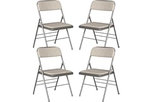 Chleby 4 Chaise Pliante Chaise Visiteur Chaise Pliante rembourrée en Tissu Chaise de Salle à Manger Pliante conviennent à la Cuisine, à l'intérieur, à l'extérieur, à la Salle de conférence Gris