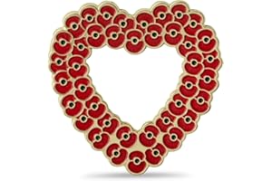 THE ROYAL BRITISH LEGION Royal British Legion Ridged Poppy Heart Wreath Brooch