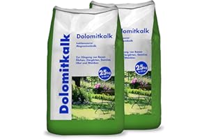 Hamann Mercatus GmbH 2x25 kg Dolomitkalk Rasenkalk - Zur Vorbeugung von Moosbildung im Rasen mit Calcium und viel Magnesium