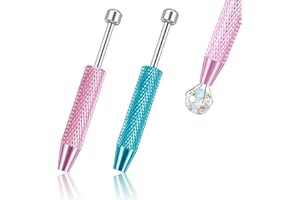 APLZGMG 2 Stück Piercing Zange Schmuck Pinzette, Piercing Kugel Aufdreher, Piercing-Ball Greifer mit 4 Klauen, Edelstahl Pick up Werkzeug Kleinteile Greifer für Die Schmuckherstellung(Blau + Rosa)