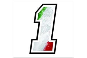 GAMESMONKEY Adesivo NUMERO GARA- misura 12 cm -Gara Cross PistaAuto Moto Stickers (1, Bandiera Italiana)