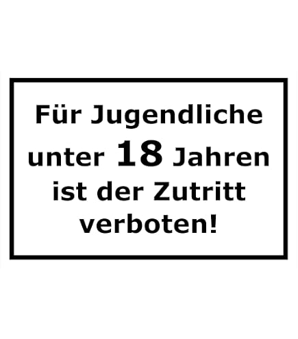 Schild "Jugendliche Unter 18" – 45x30 Cm Aluverbundplatte – Witterungsbeständig Mit Bohrlöchern – Made In Germany