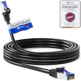 HB-DIGITAL 3m CAT 6a Cable de LAN para exteriores, Cable de red, Cable Patch IP66 - Certificado GHMT - RJ45 Ethernet S/FTP Pi