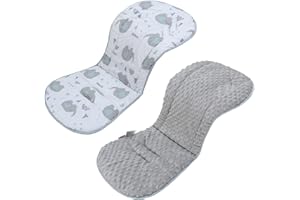 LAT LEE AND TOWN Universel Coussin de Siège pour Poussette, Réversible Coussin Réducteur Poussette, Confortable et Respirant, Compatible avec Poussettes, Sièges-Auto, Berceaux et Chaises Hautes (Éléphant)