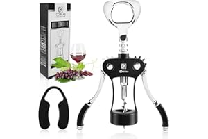 CORKAS Cavatappi Apribottiglie Professionali, Cavatappi a Leva, Cavatappi Vino in Lega di Zinco, Apribottiglie Vino con Taglia Capsule, Miglior Regalo per Gli Amanti del Vino