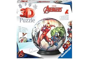 Ravensburger - Puzzle 3d Marvel: Ball Avengers | Puzzle 3d Bambini A Partire Dagli 6 Anni | Modellismo Da Costruire Bambini Di 73 Pezzi | Regalo Bambino 6 Anni E Più
