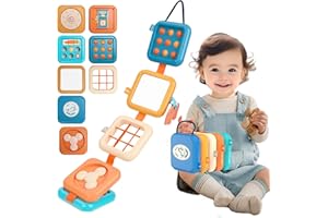 Afufu Kostka aktywności dla niemowląt 1, 2, 3 lata, Busy Board, zabawka Montessori, sensoryczne, zabawki podróżne samolotem dla dzieci, zajęcia edukacyjne, gry dla dzieci, prezenty