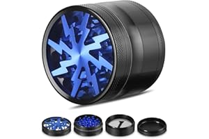 Soulpala Grinder,Spezie Macina 63 mm Spezie Grinder in 4 Pezzi Tritino in Metallo, Versatile Portatile Macinaspezie Macinapepe per Spezie Essiccate,