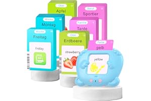 FEBOTAK Lernspielzeug Deutsch Lernen Für Kinder Sprechende Flash-Karten Lernkarten Montessori Spielzeug Wortlernspielzeug Lernspiele Kinderspielzeug Für Autismus Kleinkinder Mädchen Jungen 2 3 4 5 6 Jahre
