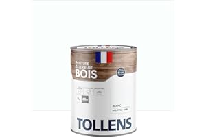 Tollens - Peinture extérieure bois 2 en 1 - Ultra Résistante - Finition Satin - Laque Riche en Résine - Pour Toute Boiserie Extérieure - Sans Sous-Couche - Satin - Blanc - 5L = 80m2