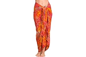 PANASIAM Sarong für Damen & Herren I 100% Handarbeit aus Indonesien - jedes Tuch ein Unikat I blickdichter Wickelrock auch extra groß I Batik m. deutschen Textilfarben I Strandtuch