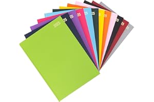 evelay 2025 A4 A5 Day to Page Diary Full Year Planner Desk Hardback Academic Organiser for Home Office School (A4 Page a Day, Lime)