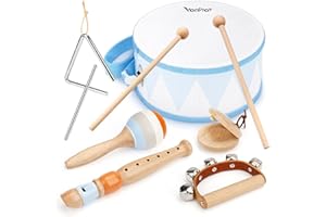 VANPLAY Tambour Enfant 6 en 1 - Instrument de Musique Montessori - Jouet Musical 2-4 Ans - Cadeau Enfant