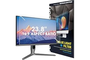 LAMA 23.8 Inch Blue Light Blocking Screen Protector, WxH: 528mm x 297mm, 16:9, Universal Computer Monitor Screen Filter, Anti Blue Light, Anti Glare, Anti-UV, Eye Protection, Reduce Eye Strain