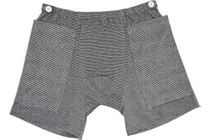Nefrostomy Bag Holder, kateterunderkläder för män med Elastics bomullskateterbyxor med 2 Pocket & Fixer randig dolda nefrostomipåse kläder för äldre, ingen urinpåse, L