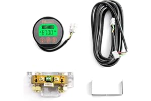 QWORK® Monitor batteria tester voltmetro amperometro, 8-80V 0-350A, con cavo personalizzato 4m, per auto auto motoscafo caravan camper solare