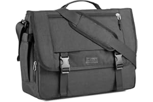 Chase Chic Messenger Bag, Large 15.6" Laptop Bag with Luggage Strap, Multi-pocket Crossbody Bag Water-resistant Shoulder Bag for Men