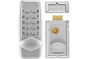 DAUERHAFT Digital Mechanical Password Door Lock digital lock 2-4 Digits Combination Key Coded Button Lock, Chrome Finish, Suitable door lock for Indoor and Outdoor Doors nan