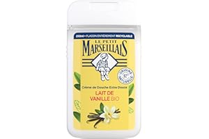 Le Petit Marseillais | Crème de Douche Extra Douce Lait de Vanille Bio (flacon de 250 ml) – 92 % d'ingrédients d'origine naturelle – Flacon entièrement recyclable