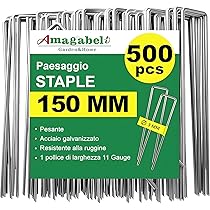 Kit Da 120 Picchetti A U Zincati Per Telo Pacciamante – 100x35mm Con Rondelle E 2 Estrattori – Fissaggio Stabile Per Giardino