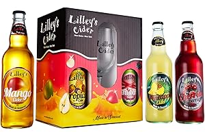 Lilley's Cider Fruit Presentation Box with Glass. Selection of 5 Fruity Ciders and a Branded Glass