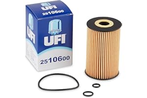 UFI Filters, Filtro de Aceite 25.106.00, Filtro de Aceite de Recambio, Apto para Coches, Apto para Modelos de Audi, Seat, Skoda y Volkswagen