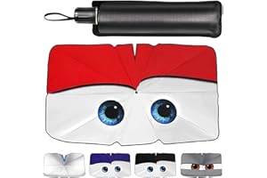 ZUQUIK Sonnenschutz Auto Frontscheibe, Sonnenblende Auto mit Augendesign, Auto Sonnenschutz 145 x 79 cm, Windschutzscheibe Sonnenschutz kommt mit Aufbewahrungstasche, Für bestimmte Limousinen, Vans & SUVs