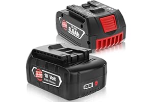 BOETPCR 2pièces 8000mAh/8.0Ah Remplacement pour Bosch 18V Batterie Série GBA BAT609 BAT609G BAT618 BAT618G BAT619 BAT619G BAT610G BAT610 BAT612 BAT622 Outils Batterie(Blanc)