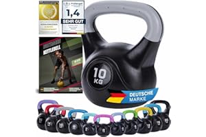 Body & Mind® Haltère boule Kettlebell en plastique 2-20 kg - Haltère de musculation pour l'entraînement - Haltère d'inertie Profi Fitness