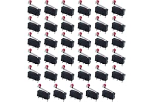 HUAZIZ 35 Piezas Micro Interruptor Final de Carrera Momentáneo Interruptor de Límite Micro Rodillo Bisagra Larga Momentáneo de Acción Rápida AC 125V 250V 5A SPDT Micro Acción Rápida Interruptor