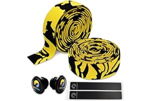 TOPCABIN Comfort GEL Road Bike EVA Handlebar Tape Bike Bar Tape Camouflage Series Tape with Reflective Bar Plugs