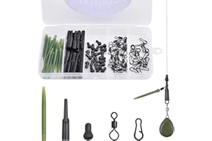 SHADDOCK Carp Fishing Accessories Tackle Box Kit Running Rig Rubber Chod Rigs Clips Connector Anti-Tangle Sleeves Carp Fishing Terminal Tackle(100pcs/box)