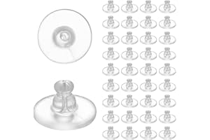 BondEron 100 Stück Transparent Silikon Ohrringverschlüsse, Ohrstopper für Sicheren Halt bei Ohrsteckern | Ohrring Rücken für Damen & Herren