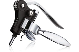 VACU VIN Czarny korkociąg do wina | automatyczny korkociąg poziomy | elegancki otwieracz do butelek