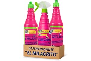 TECHZOCO Desengrasante Push Pull + Spray, Limpiador quitagrasas El Milagrito, Multiusos para Cocina, Hornos, Microondas, Industrial y Más, Formato Ahorro, 2 Botes Push Pull de 1 Litro + 1 Bote Spray 750 ml