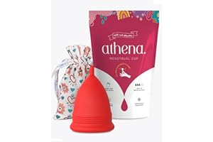 ATHENA CUP Coupe Menstruelle Athena - Garantie Sans Fuites Ou Démangeaisons - Silicone Très Douce Et à Peine Perceptible - Taille 2, Rouge Mat