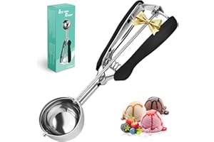 ‎SPEENSUN SPEENSUN Eisportionierer aus 304 Edelstahl mit Auslöser (23x5cm),eislöffel portionierer Poliert,Robust&Leicht für Eiscreme, Melonenkugeln,Kartoffelpüree,Teig,Kuchen,Spülmaschinenfest(schwarz)