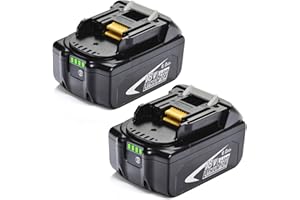2er-Pack 18V 5.0Ah Ersatzakku für Makita Akku 18V BL1860B BL1820B 1830B 1840B 1850B, kompatibel mit Makita 18V Werkzeugen, Passend für Original Makita 18V Akku Ladegerät