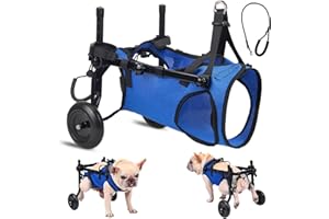 STRIXORN Fauteuil Roulant pour Chat et Chien Handicapé - Chariot à 2 Roues Ajustable avec Harnais Confortable, Aide à la Mobilité et Récupération, Design Léger et Pliable pour Tous Terrains
