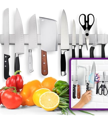 Magnet Messerhalter 45 Cm Edelstahl - Messerleiste Für Küche Mit Befestigung