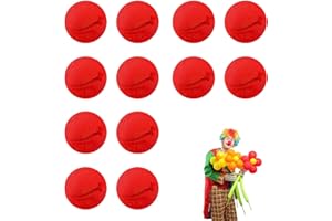 YINGMENGZHIGE 12 Stück 50MM Rote Clownsnase,Clown Nase Rot,Clown Kostüm Zirkus,Fasching Halloween Cosplay,Rote Nase Schauriges Verkleiden,Kinderschminke,Clown Nase Zubehör, Magischer Schaumstoffball