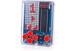 PEMENOL Konsola do gier "zrób to sam" zestaw do montażu elektronicznego, ręczna konsola z czterema grami, akrylowa obudowa, lutowania