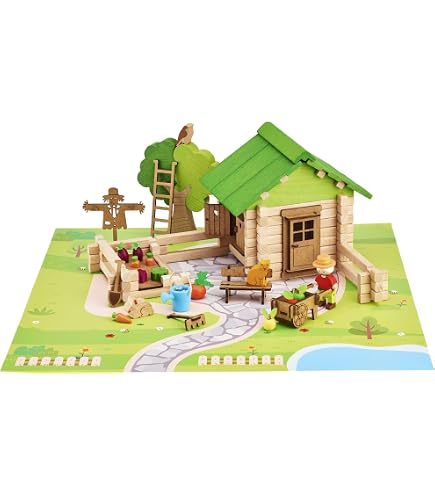 Jeujura - Gioco Di Costruzione In Legno Maison Du Miel - 50 Pezzi - Prodotto In Francia - Dai 5 Anni