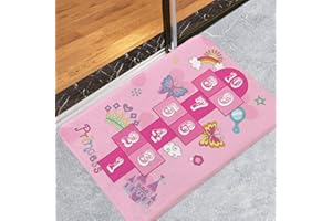 Bullpiano Hopscotch Rug, 23.62 X 70.87inch/19.68 * 31.5inch, Hop And Count -Fun And Educational, Durable Woven Anti Slip Floor Carpet, Kid’s Floor Play Mat For Bedroom, Nursery, Classroom, Sturdy,