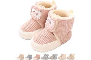 MONSTOYO Baby Winterschuhe Wärme Babyschuhe Winter Anti-Rutsch Verstellbare Neugeborene Schneeschuhe Lauflernschuhe Gefütterte Thermo Fleece Krabbelschuhe Hausschuhe Winterstiefel 0-18 Monate